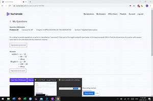 SOLVED:According to postal regulations, a carton is classified as "oversized" if the sum of its height and girth (perimeter of its base) exceeds 108 in. Find the dimensions of a carton with a square base that is not oversized and has maximum volume.