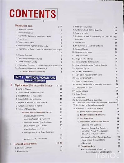 ISC Nootan Class 11 Physics Book Contents (Part 1) #class11physicssyllabus #shorts #nootanphysics