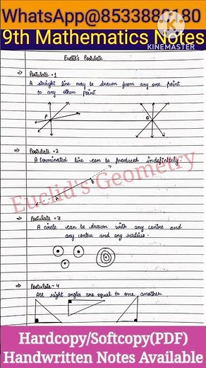 Euclids Geometry handwritten notes pdf | class 9th maths chapter 5 pdf notes by saalik sir notes pdf