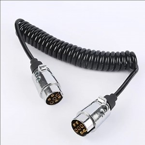 [Hot Item] Heavy Duty PVC Trailer Truck Spring Spiral Cable with 7 Pin Trailer Plug