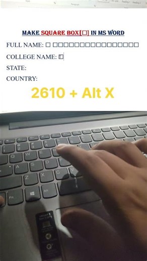 Create a Square box in MS Word with keyword shortcut within a second | #msword #mswordforbeginners