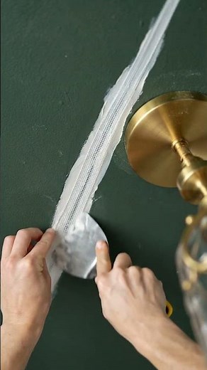 Patching a ceiling drywall crack step-by-step for a perfectly seamless, restored look! 🛠️💡