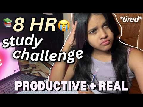 8 HOUR STUDY CHALLENGE realistic + productive 😭 how i actually focus