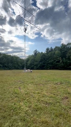 39 reactions | Installing antenna #3 in the stack! #hamradio #tramming #rigging #stacks | W2RE - Jonesport, Maine | Facebook