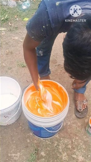 wall primer colour mixing sunrise colour apply outside #shorts #youtube
