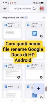 Cara ganti nama file (rename) google docs di HP Android