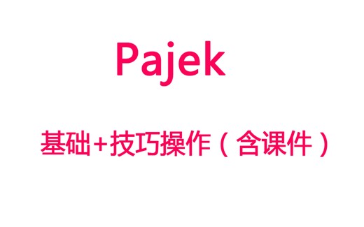 【Pajek】Pajek视频教程全套丨基础+技巧实操（含课件）