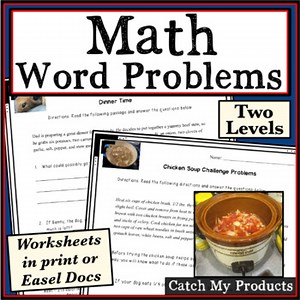 Math Word Problems with Two Levels Dinner Theme