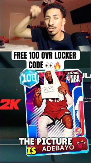 FREE 100 OVERALL BAM ADEBAYO LOCKER CODE! 😳 Get It NOW | NBA2K26 MyTEAM #shorts
