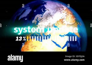 The Earth and loading bar for system update