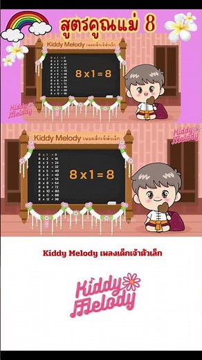 สูตรคูณแม่ 8 | จังหวะ 3 ช่า | ฝึกท่องสูตรคูณเจ้าตัวเล็ก | #เพลงเด็กเจ้าตัวเล็ก - Kiddy Melody