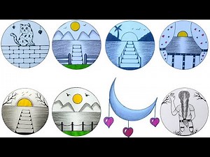 8 Easy Circle Drawing idea's ||acchi acchi drawing || nature drawing