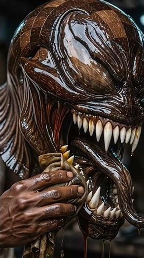 Venom Bust (Mosaic Style) - Amazing Coconut Shell Art #Shorts #venom #venombust