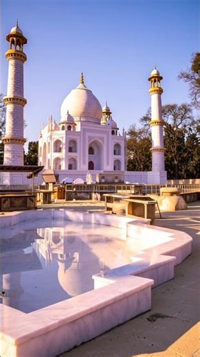 Miniature Taj Mahal at Sunrise — Peaceful Reflection & Stunning Detail 🌅🏰