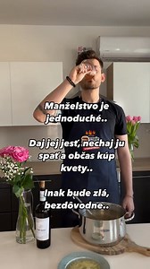 Roman v kuchyni on Instagram: "Marriage is simple 🙏🏻. Feed her, let her sleep, buy her flowers. Otherwise, she will be mad for no reason. 🙄 💬 Tag the one who needs to hear this! #marriage #couplegoals #relationshiphumor #husbandlife #smoothoperator"