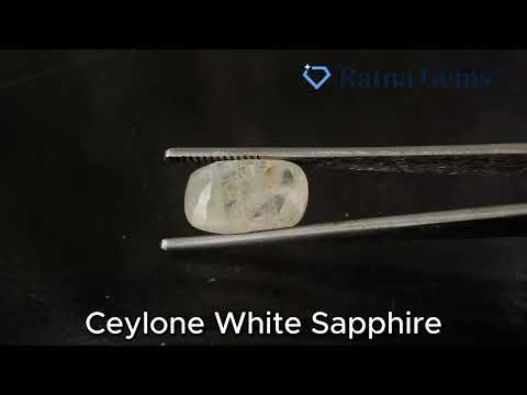 Natural Ceylon White Sapphire Safed Pukhraj 8.08 Carat Certified GS12220446609 | Ratna Gems