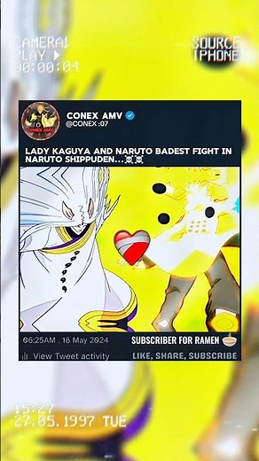 Lady kaguya and Naruto badest fight in Naruto Shippuden...☠️☠️
