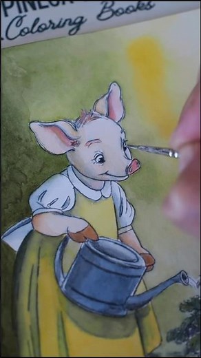 Cute Pig Coloring Page | Watercolor Art For Beginners