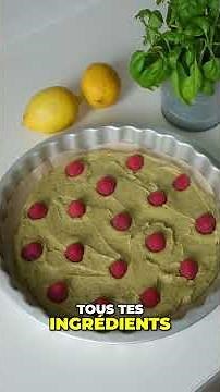 🍓🌿 Gateau citron, basilic et fruits rouge pour un dessert ultra frais #recettedessert #recettegateau