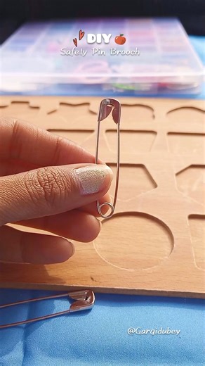 DIY Safety Pin BROOCH 🧷♥️#shorts #diy