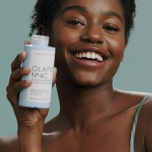 Introducing Nº.4C Bond Maintenance Clarifying Shampoo! Remove buildup for volume, softness, shine & color clarity. 💧 | Olaplex