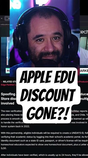 Apple EDUCATION DISCOUNT going away?! Not quite