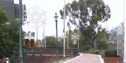 Christmas decorations are already adorning the Augusta Riverwalk