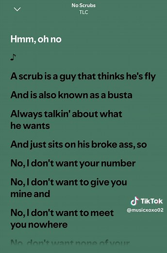 No scrubs - TLC #musiclyrics #fullsongs #lyricsvideos #fyp | song with lyrics