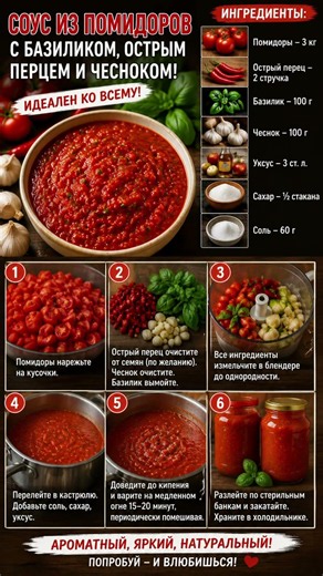 Tomato Basil Sauce #recipe #shorts