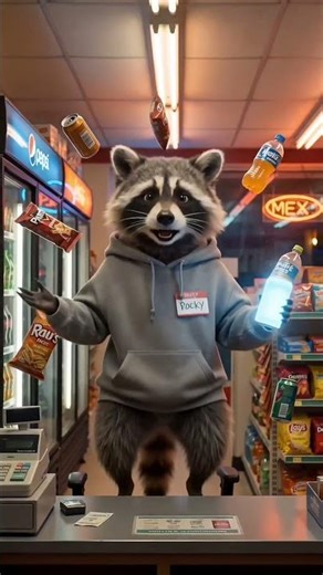 😂 Raccoon Minimum Wage Problems… (Text to Video in Filmora Mobile)