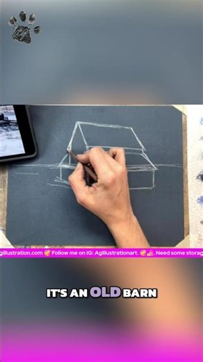 Drawing an Old Barn: Perfect Angles & Slouchy Lines #shorts