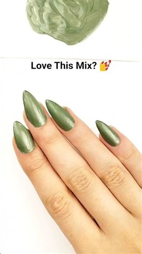 Mixing Two Nail Polishes to Create the Perfect Olive Green 💚✨#nailart #nailpolish