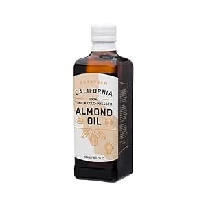 Sunnygem 100% Virgin Cold Pressed California Almond Oil 16.9 fl oz - Perfect for Cooking, Baking, Grilling, Dipping & Marinating - Beneficial for Skin, Hair & Face Care