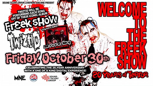 Celebrate 20 Years of Freek Show with us on 10/30. Get your tickets and exclusive merchandise bundles now: http://bit.ly/W2TFS | Twiztid