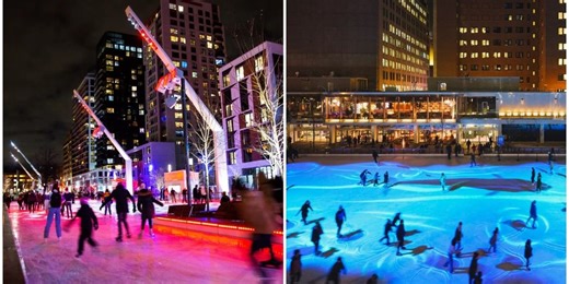 Montreal's illuminated skating rink is open & it's 2x as big as the one at Rockefeller Center