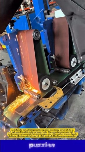 Industrial Belt Grinding Machine | High Precision Metal Finishing😱