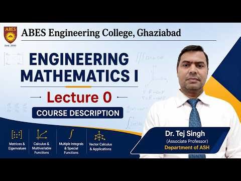 Course Description || Engineering Mathematics - I
