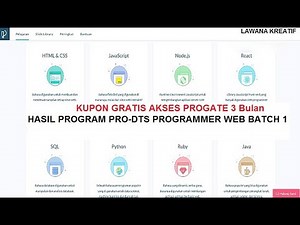 Kupon free 3 Bulan Akses Paket Plus Progate - Hasil Program PRO-DTS 2021