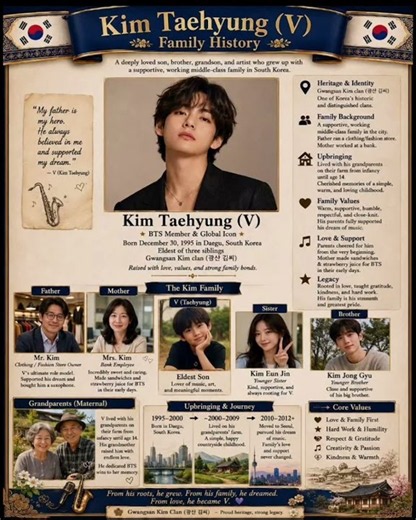 Kim Taehyung (V) Family History| BTS Star’s Inspiring Roots & Journey #btsarmy #bangtan #kimtaehyung
