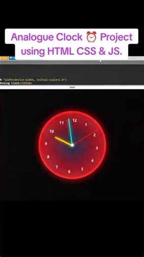 I have writen html, CSS and JavaScript code for a Complex analogue clock #coding #html #css