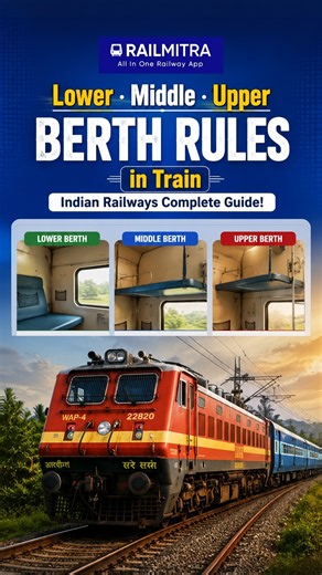 Lower Middle Upper Berth Rules in Train | Indian Railways Complete Guide | RailMitra #traveltips