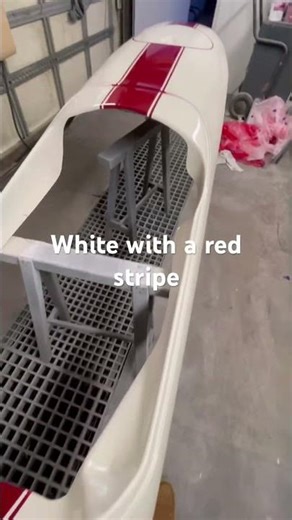 Body Painting - white with a red stripe!!! #automobile #brabham #red #white