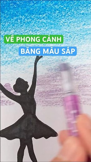 Cách Vẽ Phong Cảnh Hoàng Hôn BẰNG MÀU SÁP | how to draw sunset with crayon #vetranh #drawing #shorts