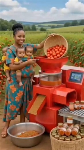 How I Process Fresh Tomatoes Into Tomatoes paste using a Digital processing Machine.