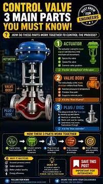 Control Valve — 3 Main Parts Explained Simply #industrialautomation #instrumentation #controlsystem