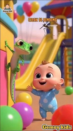 Cicak Cicak di Dinding 🦎 | Lagu Anak Lucu Animasi 3D | Cicak Tangkap Nyamuk! #shorts