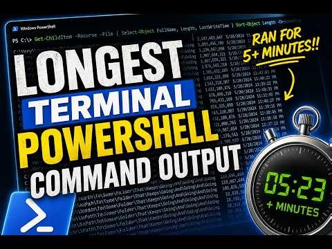 longest terminal powershell command output
