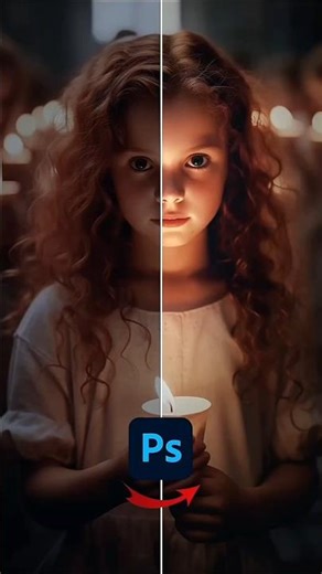 "Create Realistic Candle Light on a Face in Photoshop | Cinematic Lighting Effect"