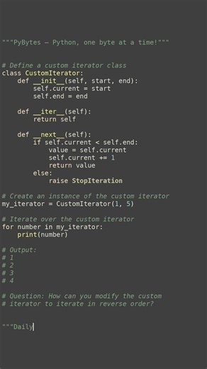 custom iterator example #python #showcase