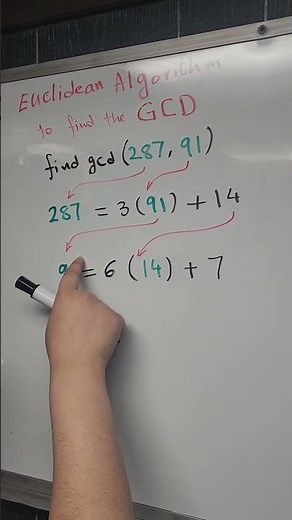Euclidean Algorithm finding the GCD #maths #mathematics #algebra #euclidean